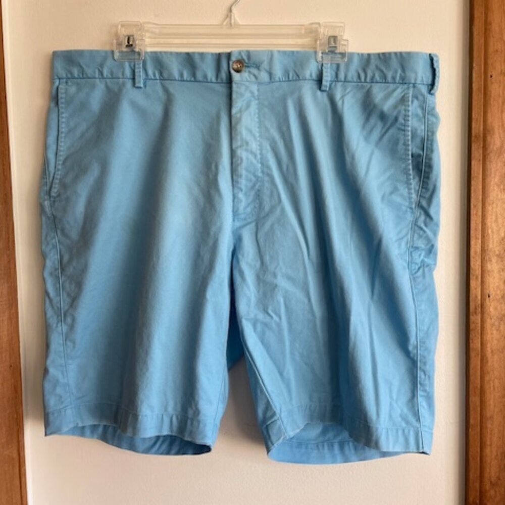 PETER MILLAR Blue Flat Front Cotton Spandex Golf Shorts RN 100808